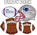 Celebrate with your favorite team with this Party Pack of 15 Mylar balloons, with team logos officially liscensed by the NFL. Comes with (7) Team Football balloons, (3) Team Helmet Balloons, (3) 18" Football Balloons, and (2) 26" Football Baloons. Great for all types of parties.