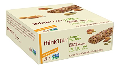 thinkThin Protein Nut Bar, Original Roasted Almond, 1.36-Ounce Bars (pack of 10)