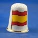Porcelain China Collectable Thimble -- Flag of Spain with Free Gift Box