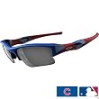 Oakley Chicago Cubs Flak Jacket XLJ Men's Special Editions Major League Baseball Sports Sunglasses/Eyewear w/ Free B&F Heart Sticker Bundle - Blue/Black Iridium