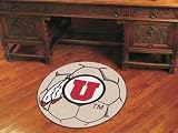 Univ of Utah Soccer Ball 29 Round Floor Mat (Rug) - Utah Runnin' Utes NCAA College Athletics