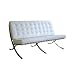 Barcelona Leather Loveseat in White By Wholesale Interiors with Silver Shipping