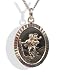 Solid Silver St Christopher Diamond Cut Oval Pendant & Chain.