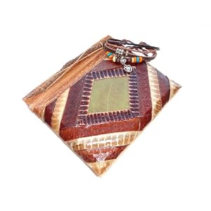 Writing or Art Journal Diary with Diamond Design & Natural Fibers
