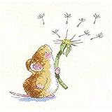 Stamped Cross Stitch Starter Kit- Little Mouse and Dandelion