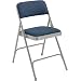 National Public Seating 2200 Series Steel Frame Upholstered Premium Fabric Seat and Back Folding Chair with Double Brace, 480 lbs Capacity, Imperial Blue/Gray (Carton of 4)