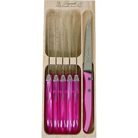 Pink Laguiole Verdier Heavy Duty Color Handled Steak Knives by Laguiole
