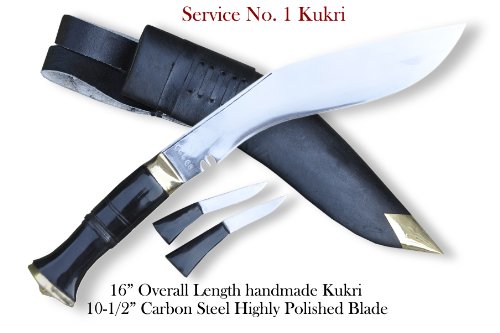 Official Issued - Genuine Gurkha Kukri Knife - 10-1/2 inches Blade Service No.1 Higly Polished Knife - Handmade by GK&CO. Kukri House in Nepal. Official Issued - Genuine Gurkha Kukri Knife - 10-1/2 inches Blade Service No.1 Higly Polished Knife - Handmade by GK&CO. Kukri House in Nepal.