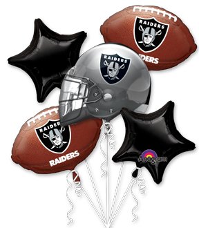 Oakland Raiders Football Balloon Bouquet Nfl Team Party Supplies