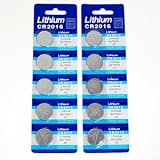 Bluecell 10 Pcs CR2016 Lithium Button Cell Battery 3V for Watch Toy Calculator + Bluecell Cable Tie