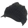 New Chunky Cable Knit Skull Newsboy Cabby Hat Cap Black Medium Large