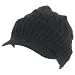 New Chunky Cable Knit Skull Newsboy Cabby Hat Cap Black Medium Large