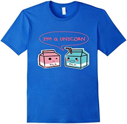 Men's Funny Unicorn Shirt, Cute Milk Carton, Kawaii New T-Shirt Medium Royal Blue