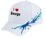 I Love/Heart George White Splash Hat / Baseball Cap