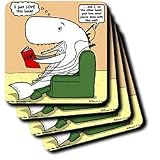 Whales Favorite Book - Jaws - Set Of 8 Coasters - Soft