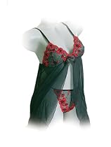 Rimba 5381028000 Babydoll & Slip schwarz/rot One Size