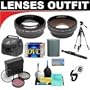 2x Digital Telephoto Professional Series Lens + 0.5x Digital Wide Angle Macro Professional Series Lens + 3 Piece Digital Camera Filter Kit + 2 Mini DV Digital Video Cassettes + Deluxe DB ROTH Super Savings Accessory KitFor The JVC GR-D250, D270, D290, D295, D347, D350, D370, D371, D395, D396 MiniDV Camcorders