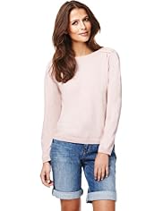 Indigo Collection Pure Cotton Shoulder Lace Jumper