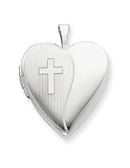 Sterling Silver 20mm With Cross Design Heart Locket