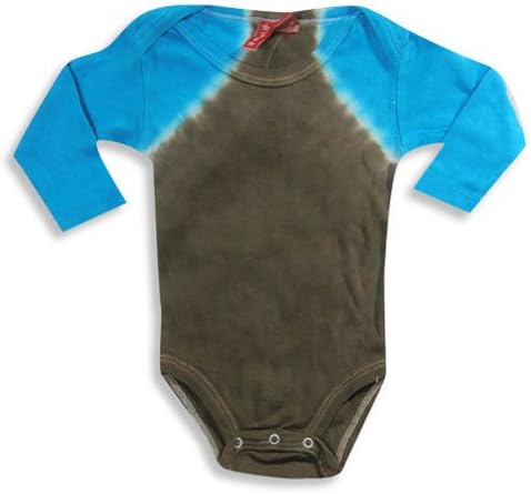 Celeb Kids - Baby Boys Long Sleeve Tie Dye Bodysuit, Brown, Turquoise 19788-O/3M