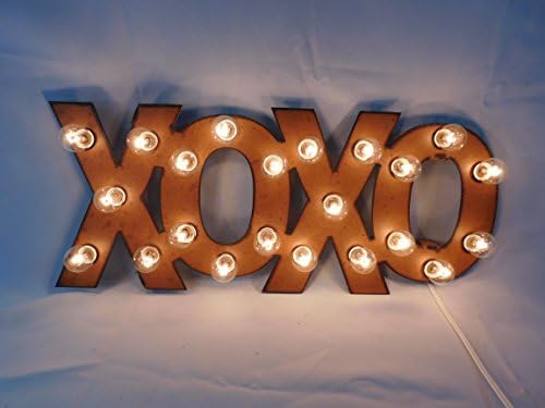 xoxo marquee lighted sign vintage inspired rusty rustic rust