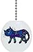 Blue Abstract Cat Solid Ceramic Fan Pull