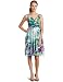 Donna Morgan Womens Sleeveless Printed Chiffon Dress, Teal/Green, 10
