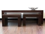 Homescapes - Dakota - Long John Coffee Table with 2 Tables - Dark - 100% Solid Mango Hard Wood - ( No Veneer ) Hand Crafted Furniture