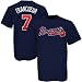Atlanta Braves Tshirt : Majestic Atlanta Braves #7 Jeff Francoeur Navy Blue Players Tshirt