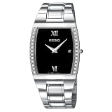 Seiko Mens Diamond Dress Silver-Tone Watch #SKP319 by Seiko