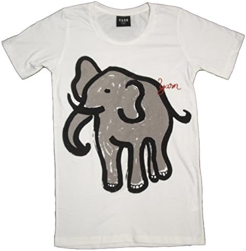 Yarn Men's Graphic T-Shirt Elephant Large White