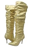 Damita Estella-12 Gold Women Over the Knee Boot