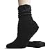 Soft and Warm Microfiber Fuzzy Socks by Foot Traffic in Black