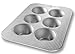 USA Pan Bakeware Texas Muffin Pan, 6 Well, Nonstick & Quick Release Coating, Made in the USA from Aluminized Steel