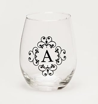 21oz Stemless Monogram Glasses