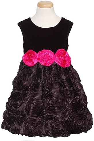 cachcach Black Soutache Rosette Christmas Dress Toddler Girls 2T