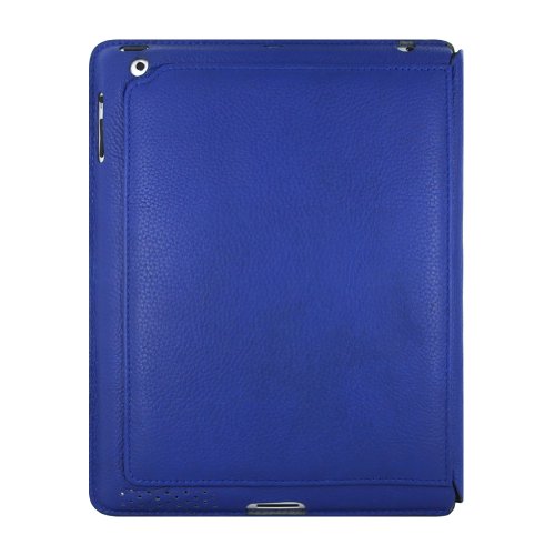 Mivizu Sense Leather Folio Cover for the Apple iPad 2, iPad Wi-Fi/3G Model 16 GB, 32 GB, 64 GB - Blue (IPAD2MVZSMRTBLU00)