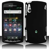 Black Hard Plastic Rubberized Case Cover for Sony Ericsson Xperia Play