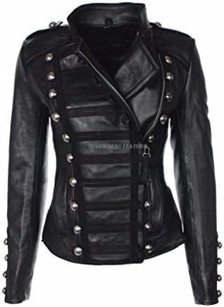 Hotleathersworld Women's Real Leather Biker Jacket X-Large Black