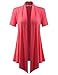 URBANCLEO Womens Short Sleeve Draped Opent Front Cardigan (PLUS Size Available)