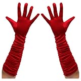 Long Ruched Satin Evening Gloves