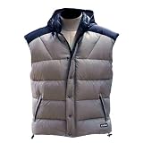 Buy TAIGA Blackcomb 800 Deluxe - Men's Goose Down Vests with a Thin AquaNix Hide-Away Hood, Stone Black, MADE IN CANADA