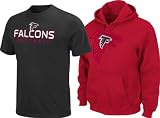 Atlanta Falcons Black T-Shirt and Red Hooded Sweatshirt Combo Pack