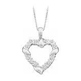 14K Yellow/White Gold 0.06 ct. Diamond Heart Pendant with Chain