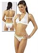 Cottelli Neckholder Bikini - weiß mit grüner Verzierung - Gr. S - M - L - XL