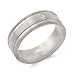 Gent's Titanium Band with Double Groove Cut into Ring and a 3pt Diamond Set In Between the Grooves