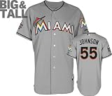 Josh Johnson Jersey: Big & Tall Miami Marlins #55 Road Grey Authentic Cool Base&Atilde;&cent;"&Acirc;&cent; Jersey