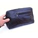Mens Black Leather Shaving Kit Toiletry Bag Lambskin #999B