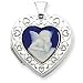 Sterling Silver Angel Cameo 21mm 2-frame Heart Locket
