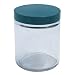 Vestil JAR-G-8-CS Wide Mouth Glass Round Jar with Green Cap, 8 oz Capacity, 2-7/8" Diameter x 3-5/8" Height, Clear (Pack of 6)